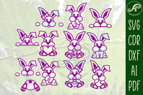 Bunny two layer laser cut SVG files SVG APInspireddesigns 