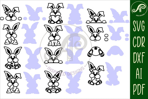 Bunny two layer laser cut SVG files SVG APInspireddesigns 