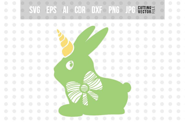 Bunny Unicorn with Bow - SVG SVG VectorSVGdesign 