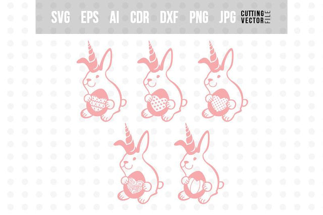 Bunny Unicorn with Egg - Easter Bundle SVG VectorSVGdesign 