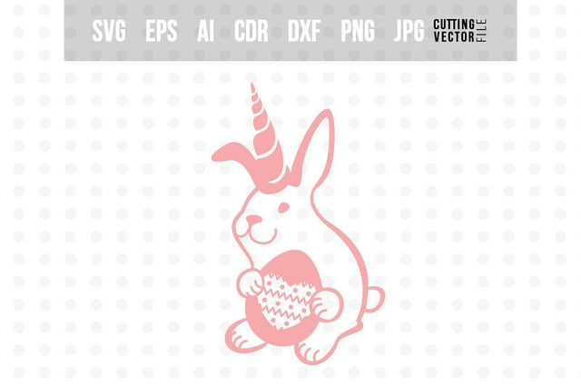 Bunny Unicorn with Egg - Easter Design SVG VectorSVGdesign 