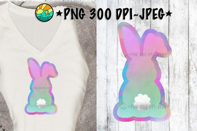 Bunny - Watercolor - Easter - PNG 300 DPI - JPEG Sublimation On the Beach Boutique 