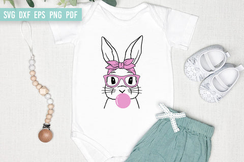 Bunny with bandana glasses bubble gum | Easter Bunny SVG SVG Irina Ostapenko 