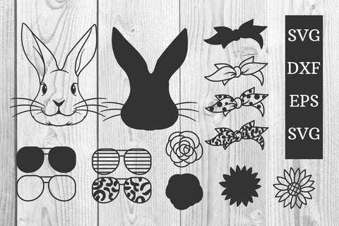 Bunny with bandana- Glasses- Happy Easter SVG, DXF, EPS, PNG SVG dadan_pm 