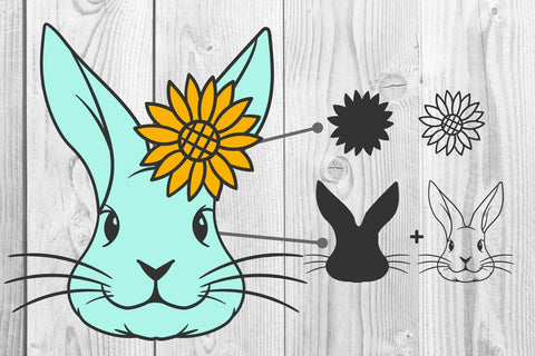 Bunny with bandana- Glasses- Happy Easter SVG, DXF, EPS, PNG SVG dadan_pm 