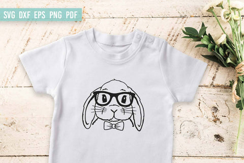 Bunny with Bowtie Glasses | Easter Bunny SVG | Hand Drawn SVG Irina Ostapenko 