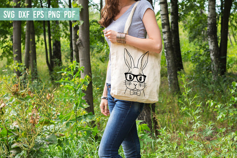 Bunny with Bowtie Glasses | Easter Bunny SVG | Hand Drawn SVG Irina Ostapenko 