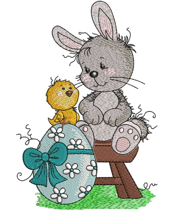 Bunny with chick and easter egg Embroidery/Applique DESIGNS ArtEMByNatalia 