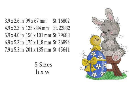 Bunny with chick and easter egg Embroidery/Applique DESIGNS ArtEMByNatalia 