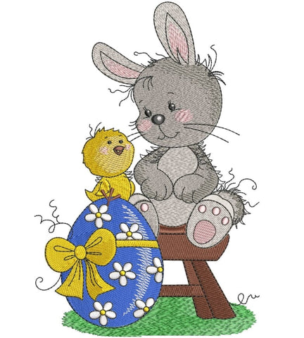 Bunny with chick and easter egg Embroidery/Applique DESIGNS ArtEMByNatalia 