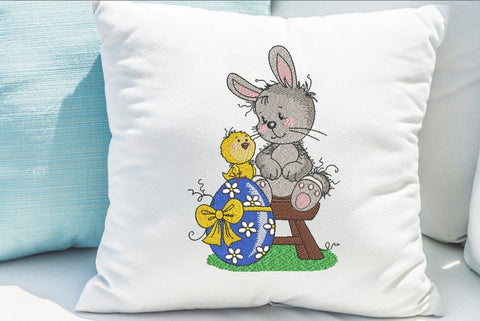 Bunny with chick and easter egg Embroidery/Applique DESIGNS ArtEMByNatalia 