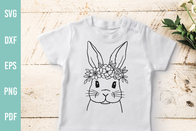 Bunny with Flower Crown | Easter Bunny SVG | Hand Drawn SVG Irina Ostapenko 