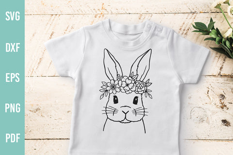 Bunny with Flower Crown | Easter Bunny SVG | Hand Drawn SVG Irina Ostapenko 