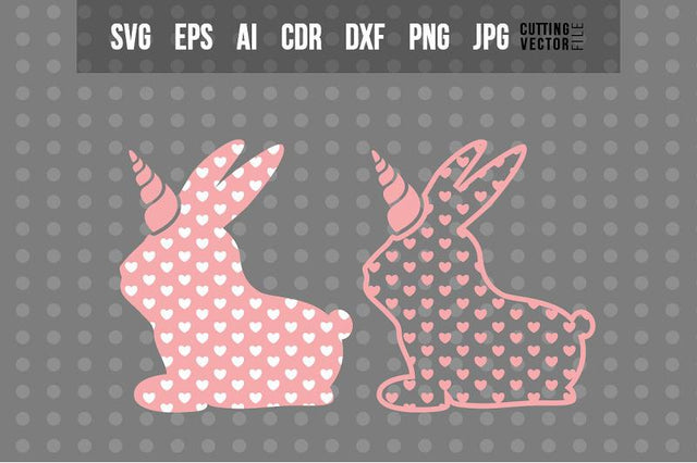 Bunny with Heart shaped Decoration - Cut File for Crafters SVG VectorSVGdesign 