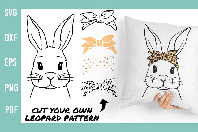 Bunny with leopard bandana | Easter Bunny SVG | Hand Drawn SVG Irina Ostapenko 
