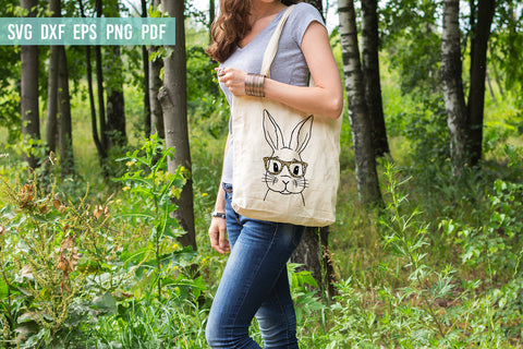 Bunny with leopard glasses | Easter Bunny SVG | Hand Drawn SVG Irina Ostapenko 