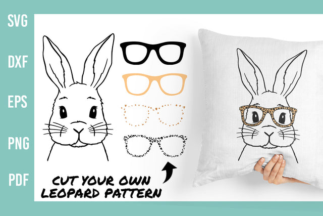 Bunny with leopard glasses | Easter Bunny SVG | Hand Drawn SVG Irina Ostapenko 