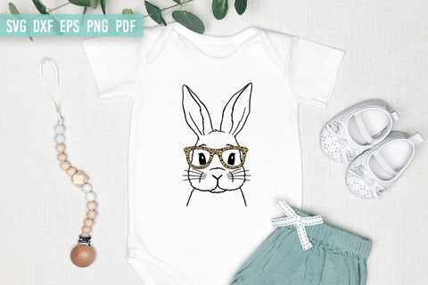 Bunny with leopard glasses | Easter Bunny SVG | Hand Drawn SVG Irina Ostapenko 