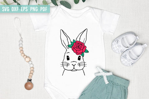 Bunny with rose | Easter Bunny SVG | Hand Drawn | Flower SVG SVG Irina Ostapenko 
