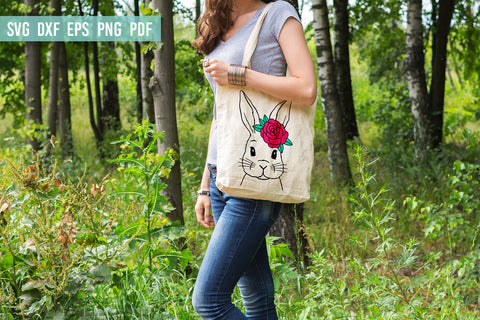 Bunny with rose | Easter Bunny SVG | Hand Drawn | Flower SVG SVG Irina Ostapenko 