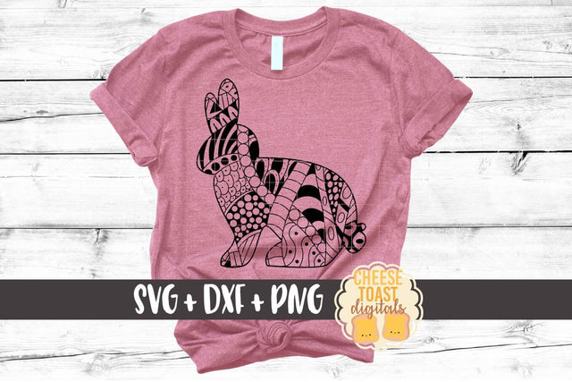 Bunny - Zen Doodle Art - Animal SVG PNG DXF Files SVG Cheese Toast Digitals 