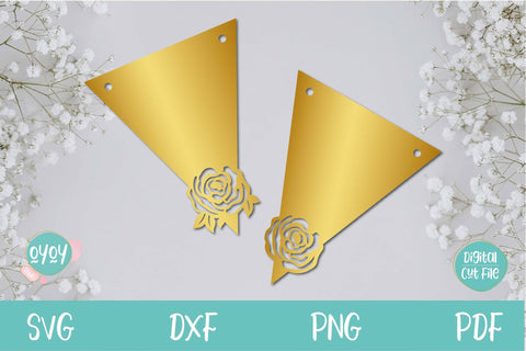 Bunting Banner SVG | Birthday Banner svg for Girl | Floral Banner SVG SVG OyoyStudioDigitals 