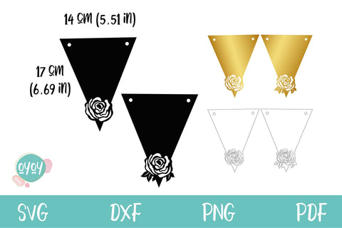 Bunting Banner SVG | Birthday Banner svg for Girl | Floral Banner SVG SVG OyoyStudioDigitals 