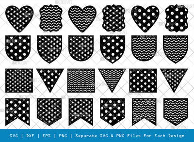 Bunting Banner SVG, Bunting Banner Silhouette, Bunting Svg, Bunting Pattern Svg, Birthday Banners, Party Banner Svg, Birthday Garland Svg, Bunting Bundle SVG ETC Craft 