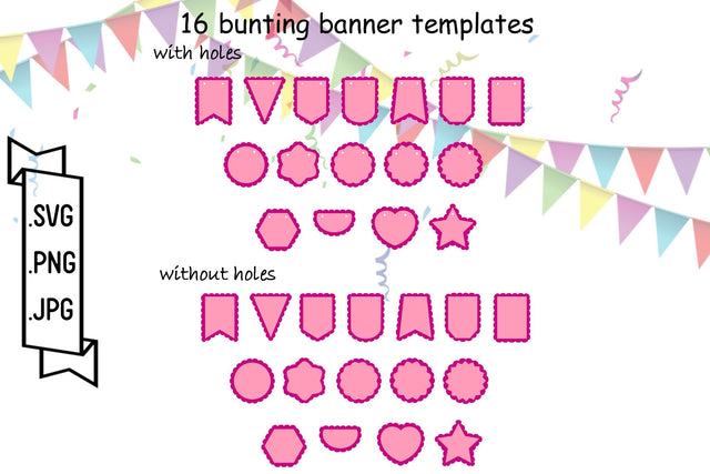 Bunting Banner SVG Templates - Pennant Banner Cut Files SVG Deepa 