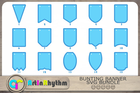Bunting Banners Svg, Bunting Banner Cut Files, Banners Svg SVG Artinrhythm shop 