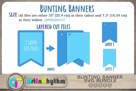 Bunting Banners Svg, Bunting Banner Cut Files, Banners Svg SVG Artinrhythm shop 