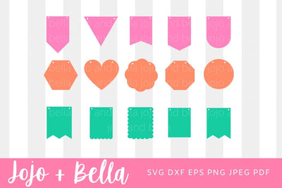 Bunting Svg, Bunting Svg Bundle, Bunting DXF, Party Svg, Wedding Svg, Birthday Svg, Baby Shower Bunting Cut file SVG Jojo&Bella 