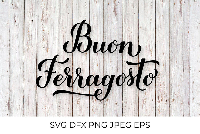 Buon Ferragosto calligraphy lettering. Italian summer holiday SVG LaBelezoka 