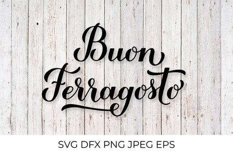 Buon Ferragosto calligraphy lettering. Italian summer holiday SVG LaBelezoka 