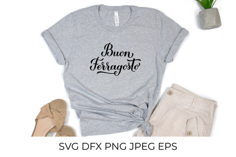 Buon Ferragosto calligraphy lettering. Italian summer holiday SVG LaBelezoka 
