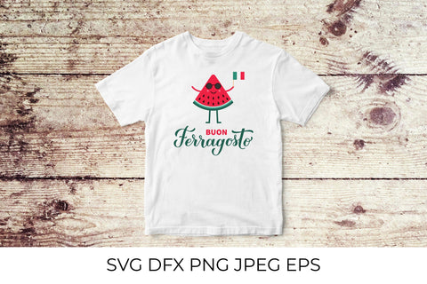 Buon Ferragosto calligraphy lettering. Italian summer holiday. SVG LaBelezoka 