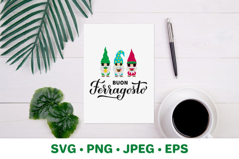 Buon Ferragosto gnomes SVG. Italian summer holiday SVG LaBelezoka 