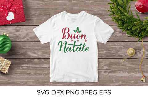 Buon Natale calligraphy lettering. Merry Christmas in Italian SVG LaBelezoka 