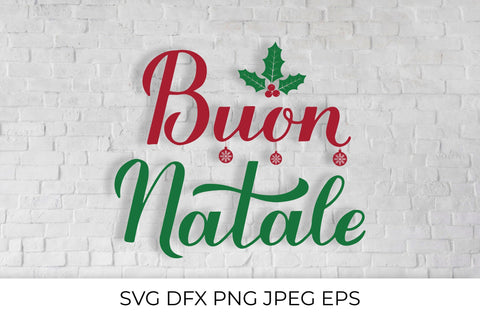 Buon Natale calligraphy lettering. Merry Christmas in Italian SVG LaBelezoka 