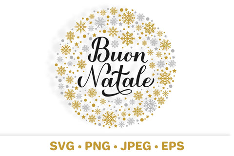 Buon Natale SVG. Merry Christmas in Italian. SVG LaBelezoka 