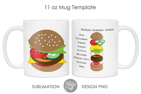 Burger Mug, burger assembly, recipe mug SVG Artisan Craft SVG 