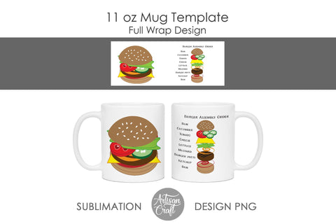 Burger Mug, burger assembly, recipe mug SVG Artisan Craft SVG 