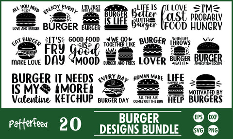 Burger SVG Designs Bundle SVG PatternFeed8 