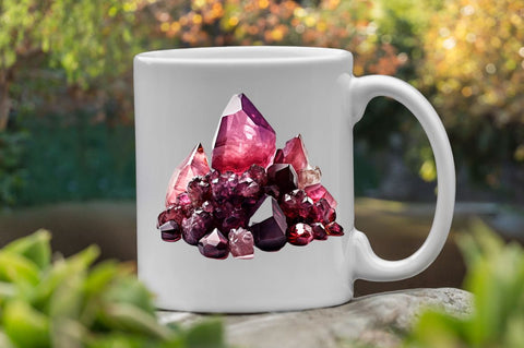 Burgundy Crystals and Gems Clipart Sublimation Regulrcrative 