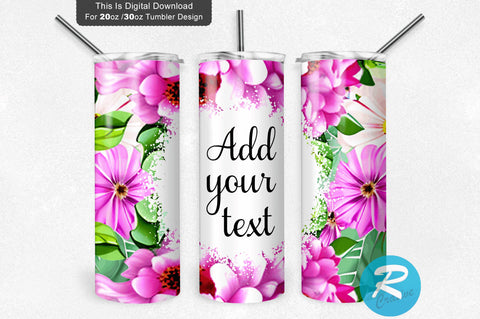 Burgundy Pink Floral 20 oz / 30 oz Tumbler PNG Sublimation Regulrcrative 
