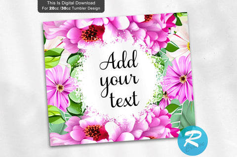 Burgundy Pink Floral 20 oz / 30 oz Tumbler PNG Sublimation Regulrcrative 