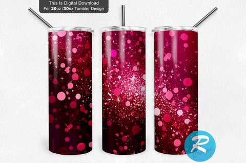 Burgundy Red Pink Faux Glitter 20 oz / 30 oz Tumbler PNG Sublimation Regulrcrative 