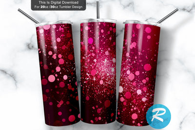 Burgundy Red Pink Faux Glitter 20 oz / 30 oz Tumbler PNG Sublimation Regulrcrative 