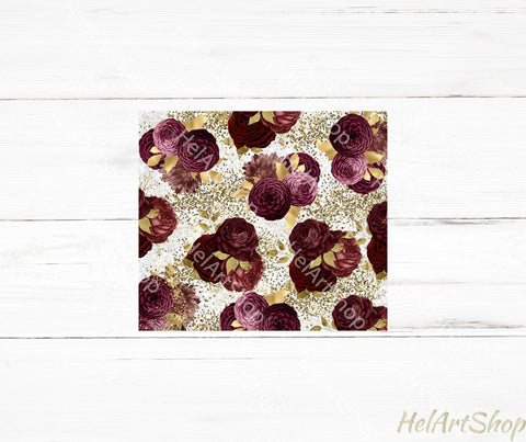 Burgundy Tumbler PNG| Floral Sublimation Sublimation _HelArtShop_ 