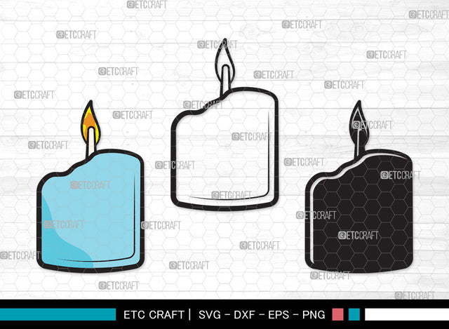 Burning Candle Clipart SVG | Birthday Candles Svg | Wax Candle Svg | Melting Candle Svg | Christmas Candle Svg | Meditation Candle Svg | Candle Svg | Burning Candle Clipart SVG ETC Craft 